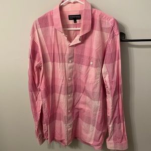 Thomas Payne Men’s 3XL - Pink Plaid Dress Shirt
